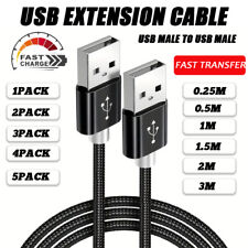 USB 2.0 Cable Type A Male to A Male High-Speed Data Transfer Charger Cord Lot picture