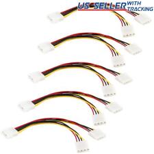 (5-pack) 4-pin Molex Male to 2x Female Power Splitter Cable Extension Adapter 5X picture