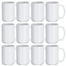 Sublimation Mugs 15 oz Set of 12 Bulk White Ceramic Coffee Mug Tazas Para picture