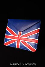 iPad Sleeve 1 2 3 4 5 AIR (UNION JACK Blue Lambskin) Genuine Leather Cover Pouch picture
