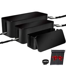 [Set of Three] Cable Management Boxes Organizer, Large Storage Wires Keeper H... picture