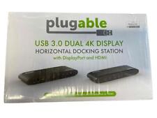 NEW Plugable USB 3.0 Dual 4K Display Horizontal Docking Station With DisplayPort picture