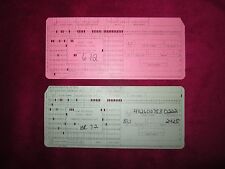 Two (2) Vintage IBM Computer Punch Cards 1 Pink, 1 Green picture