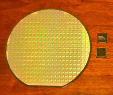 6 inch Silicon wafer collectors set - DS87C520 CPU wafer and DS87C520 CPU chip. picture