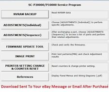 Epson Adjustment Service Program SureColor P10000/ P20000 + Service Manual picture