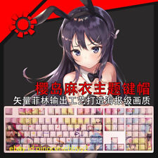Otaku Sakurajima Mai PBT RGB Cherry MX Keycaps For Mechanical Keyboard 108Keys picture