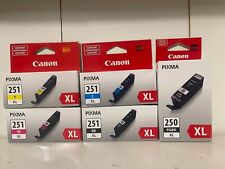 5-PACK CANON GENUINE 250XL BLACK & 251XL COLOR INK MG6320 MG6420 picture