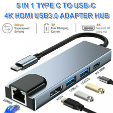 5 In 1 Type-C to HDMI Hub USB C PD Charging RJ45 Ethernet Adapter for Macbook picture
