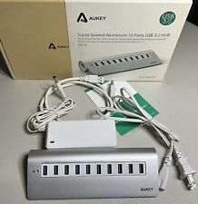 Aukey CB-H6 10-Port USB 3.0 Hub Aluminum Alloy w/ LED Indicator NEW picture