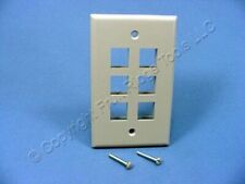 New Leviton Gray 1-Gang Quickport Flush Mount 6-Port Wallplate Cover 41080-6GP picture