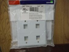 Leviton 43080-2S4 QuickPort Wallplate Double Gang 4-Port Stainless Steel picture
