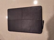 Premium Collection By Caison,  Genuine Leather Portfolio Laptop Case Black picture