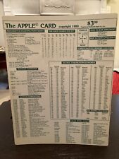THE APPLE CARD 1980 Quick Reference Card PLASTIC DOUBLE SIDED RARE VHTF picture