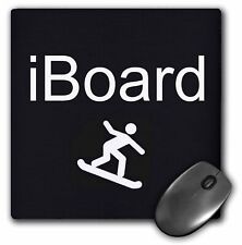 3dRose iBoard, white lettering on black background with picture of snowboarder M picture