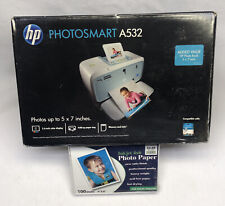HP Photosmart A532 Digital Photo Printer New Sealed Box W/100 Pack Photo Paper picture