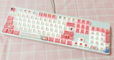 Sailor Moon Mechanical keyboard RGB 87/104PCS White Pink PBT Mechanical keyboard picture