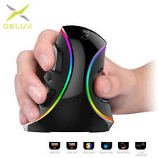 Delux M618 PLUS Ergonomics Vertical Gaming Mouse 6 Buttons 4000 DPI RGB Wired/Wi picture