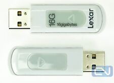 Lot of 2 White 16GB USB 2.0 Lexar LJDS50-16G Push Thumb Flash Drive PC Storage picture