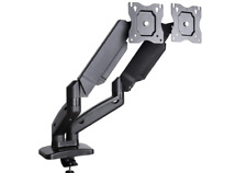 DUAL ARM TV LCD MONITOR DESK MOUNT BRACKET ARTICULATING SWIVEL GAS SPRING UP 27 picture