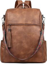 FADEON Laptop Backpack Purse for Large (15.5-in Height), Retro Brown Style  picture