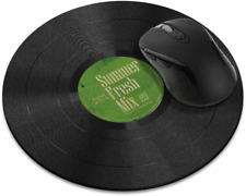 Non-Slip round Mousepad,  Vintage Vinyl Record Green Mouse Pad for Home, Office  picture
