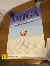 Vintage Commodore Amiga Computer Large 23x33 Inch Store Advertising Poster Rare picture