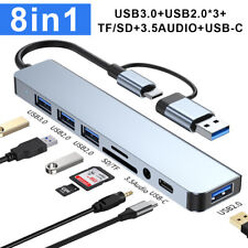 Multiport USB-C Hub Type C To USB 8 in 1 3.0/2.0 3.5mm Audio TF/SD Card Reader picture