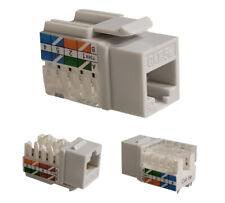Cat5e Gray Keystone Jack 45° Angled Punchdown Network Connector Multipack LOT picture