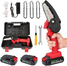 Mini Chainsaw Cordless Power Electric-Chain-Saws - 4 Inch Battery Power Chain... picture