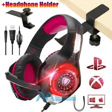 3.5mm Pro Gaming Headset Mic LED Stereo Noise Cancelling with Headphone Holder picture