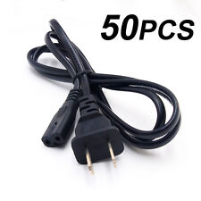 Lot 50 US 2 Prong 2Pin AC Power Cord Cable Charge Adapter PC Laptop PS2 PS3 Slim picture