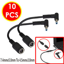 Lot of 10 DC Power Charger Converter Adapter Cable 7.4mm - 4.5mm For HP Blue Tip picture