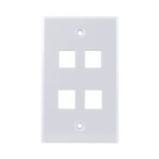 Construct Pro Single-Gang 4-Port Keystone Wall Plate (White) picture