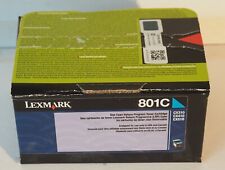 New LEXMARK 801C Return Program CYAN TONER CARTRIDGE - Open Box - Sealed Bag picture