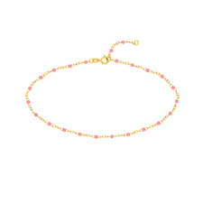 Baby Pink Enamel Bead Piatto Chain picture