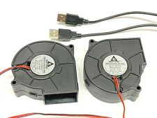 2 Pieces USB 5v Blower fan large 7530 75mm 7cm Cooling 2Pin Centrifugal picture