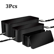 3PCS Cable Management Boxes Organizer, Storage Wires Keeper Holder for Desk, TV picture