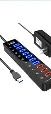 ATOLLA 11 Ports USB 3.0 Hub On/Off Switch w/ 12V 4A Power Adapter picture
