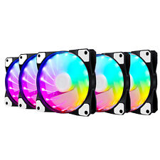 1-5Pack 120mm RGB Light Computer Case Fans LED 4Pin Cooling Fan for Gaming Case picture