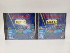  VERBATIM DATA LIFE PLUS CD-R 650 MB 8X SPEED BRAND NEW Factory Sealed Lot Of 2 picture