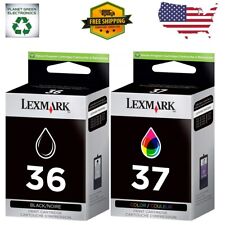 Black Genuine Lexmark 36 37 2PK Ink Cartridges X Series X3650 Z Series Z2420  picture