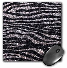 3dRose Silver and Black Zebra print Faux bling photo Not Actual Glitter - fancy picture