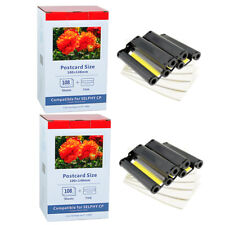 2x Fits Canon SELPHY KP-108IN Color 3 Ink Toner 3115B001 4x6 108 Photo Paper Set picture