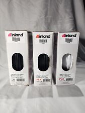 Inland 3D Printer Filament Lot 3x 1kg 3mm Rolls ABS/PLA Black/White Brand New picture