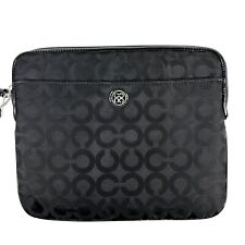 Coach Tablet Cover Black Signature iPad Sleeve Case Sateen Hang Tag picture