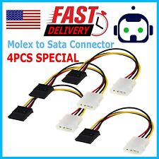 4X New IDE/Molex 4-Pin Male To Serial ATA SATA 15-Pin Female Power Adapter Cable picture
