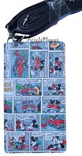 Disney Parks Mickey & Minnie Mouse Comic Strip Wristlet Crossbody Wallet Bag picture