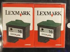 Lexmark 16 16 Black Ink Cartridge Set of 2 OEM NEW Sealed Z23 Z25 i3 X74 X75 Z13 picture