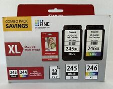 Canon PG-245XL Black & CL-246XL Color Ink Cartridge Combo Pack New Sealed picture