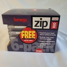 New NOS In Box Iomega Zip Disks w/Caddy Six Pack Mac Formatted picture
